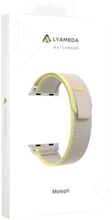 Нейлоновый ремешок для Apple Watch 42/44/45/49 mm LYAMBDA MELEPH DSN-25-44-LBG Light Beige/Yellow/Grey