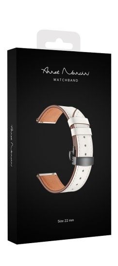Универсальный кожаный ремешок для часов 22 mm LYAMBDA ANNET MANCINI LWA-S05-22-WH White