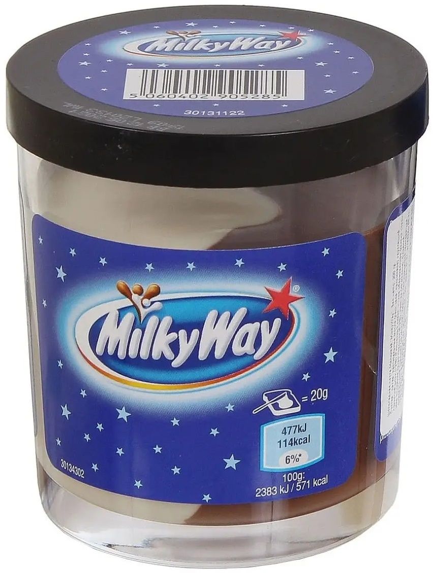 Паста шоколадная с молочным и белым шоколадом 200гр Milky Way (срок годности до 01.03.2024 года)