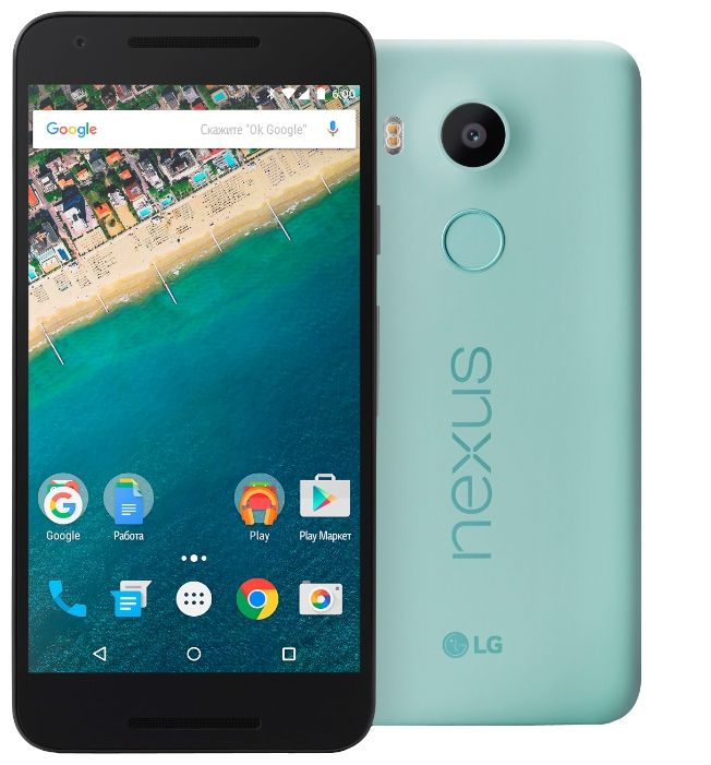 Смартфон LG H791 Nexus 5X 16Gb светло-зеленый моноблок 3G 4G 5.2" 1080x1920 And6.0 12.3Mpix WiFi BT