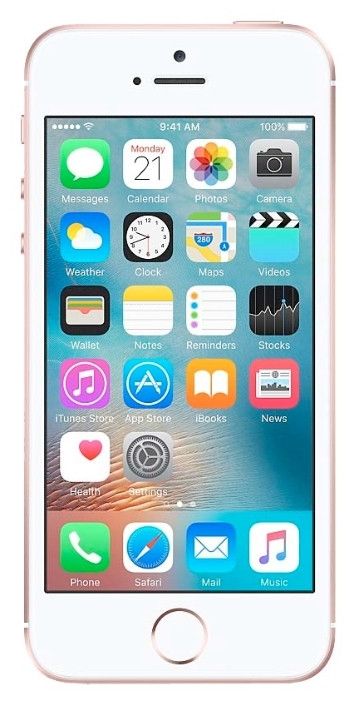 Apple iPhone SE 32Gb Rose Gold < MP852RU / A > (A9, 4.0" 1136x640 Retina, 4G+BT+WiFi+GPS / ГЛОНАСС, 12Mpx, iOS)