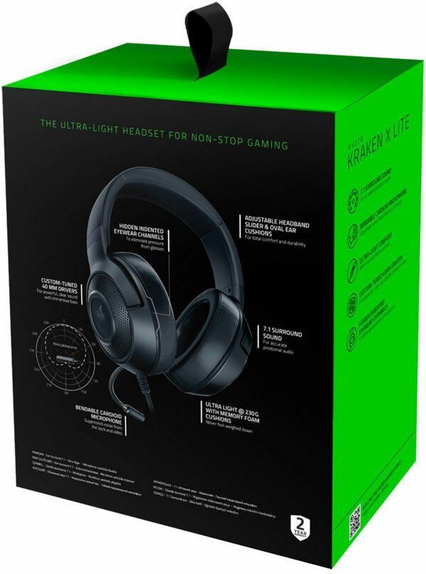 Проводная гарнитура Razer Kraken X Lite черный