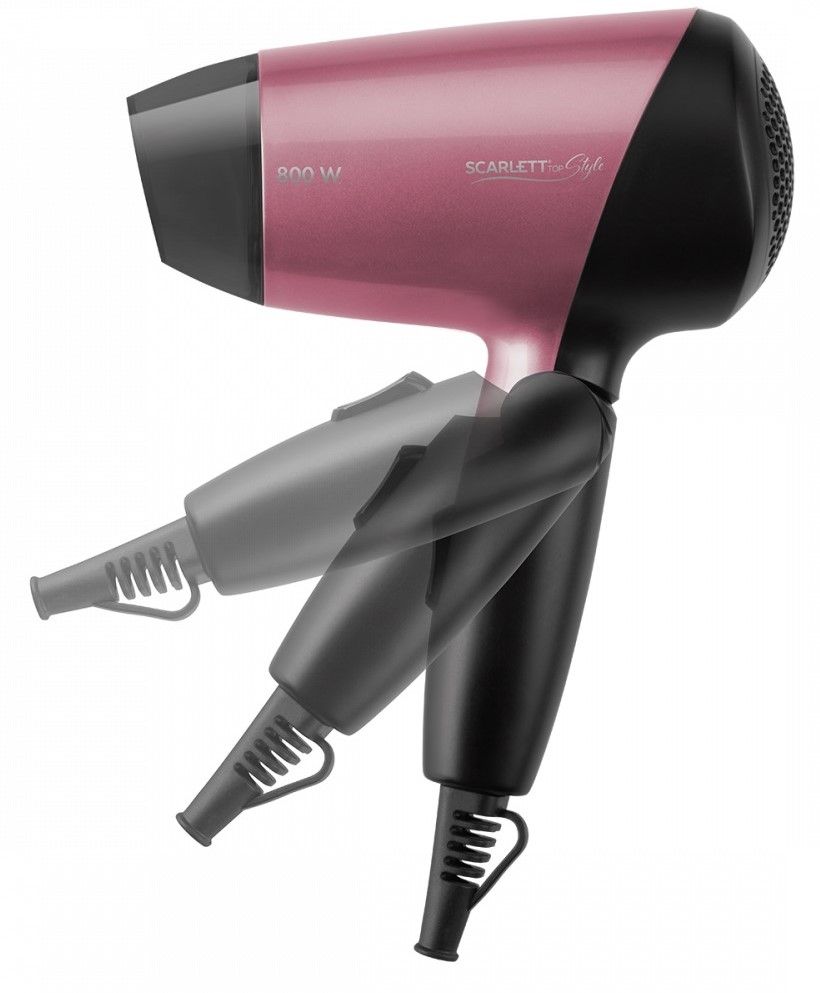 Компактный фен Scarlett SC-HD70T17 черный/розовый