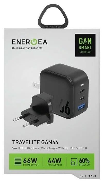 Сетевое ЗУ EnergEA Travelite Gan66 черный