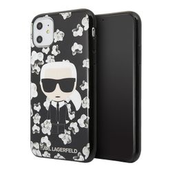 Чехол Lagerfeld для iPhone 11 TPU Collection Flower Hard Black