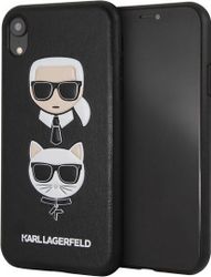 Чехол Lagerfeld для iPhone XR PU Leather Karl and Choupette Hard Black