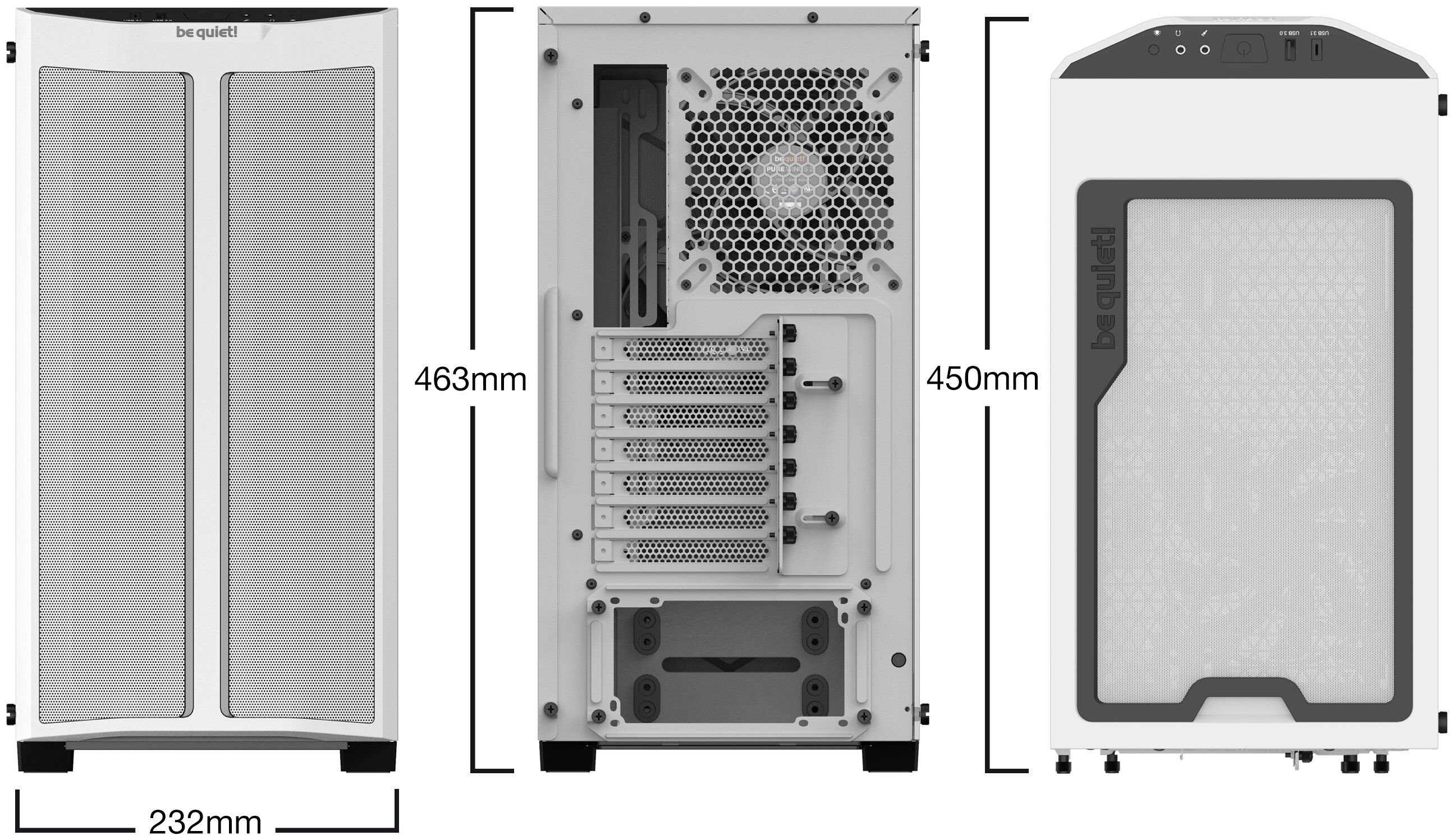 Корпус be quiet! Pure Base 500DX  без БП белый