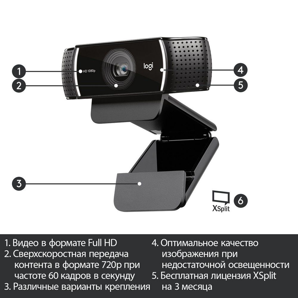 Веб-камера Logitech C922 Pro Stream - купить в 05.Ru, цены, отзывы