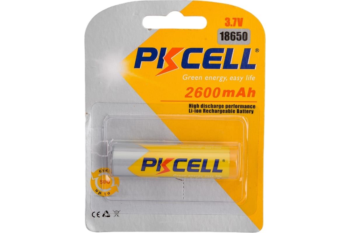 Аккумулятор PKCELL 18650 2600-1B (1 шт)