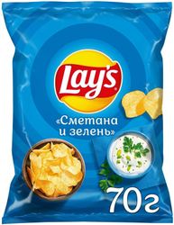 Чипсы со вкусом сметаны и зелени 70гр Lay's