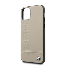 Чехол BMW для iPhone 11 Pro Max Signature Logo imprint Hard Leather Taupe