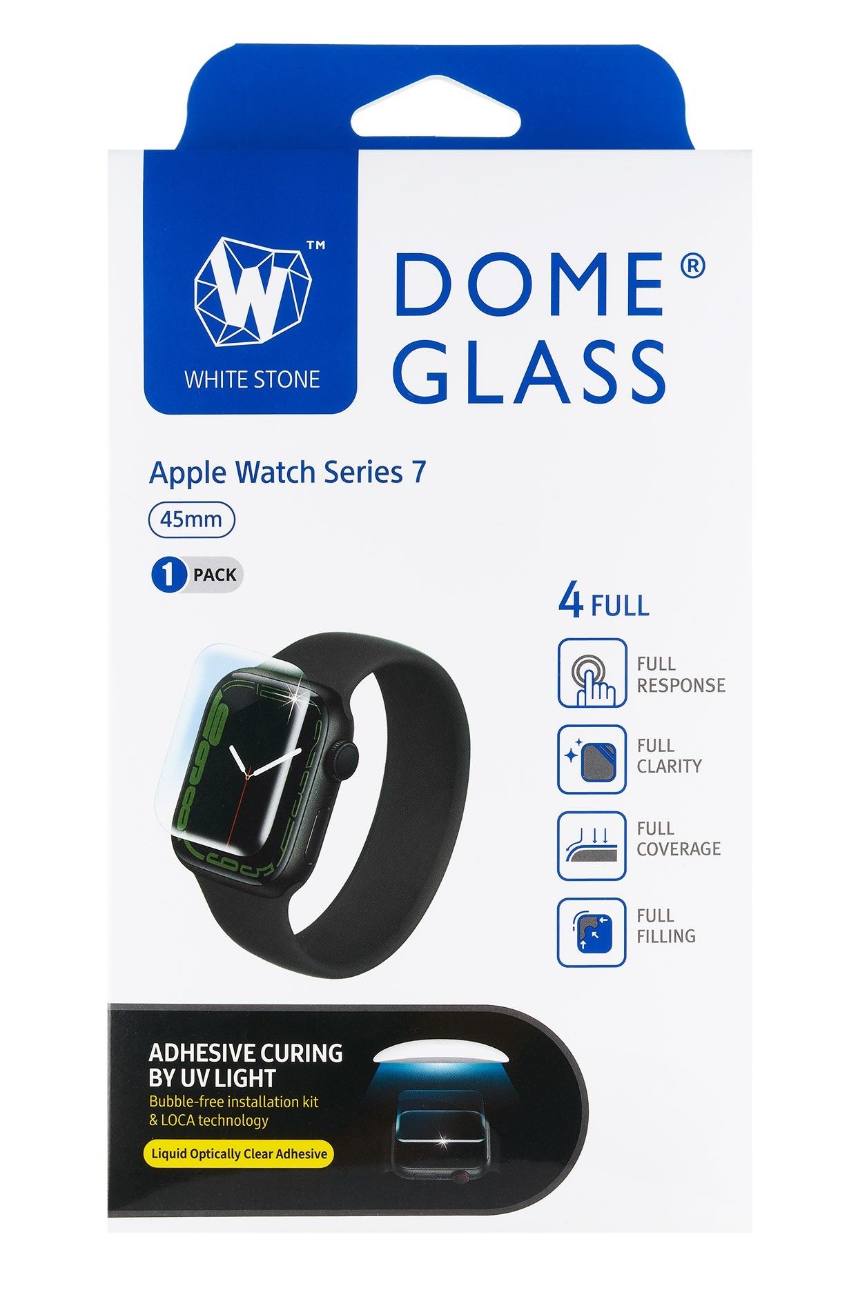 Защитное стекло Whitestone Dome glass для Apple Watch Series 7/8/9  41 мм