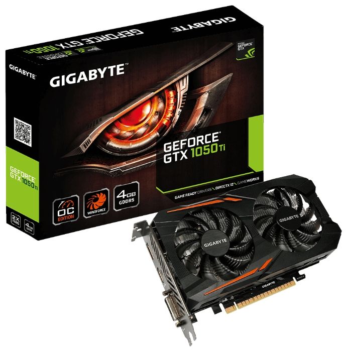 Видеокарта GIGABYTE GeForce GTX 1050 Ti [GV-N105TOC-4GD] 4 Гб