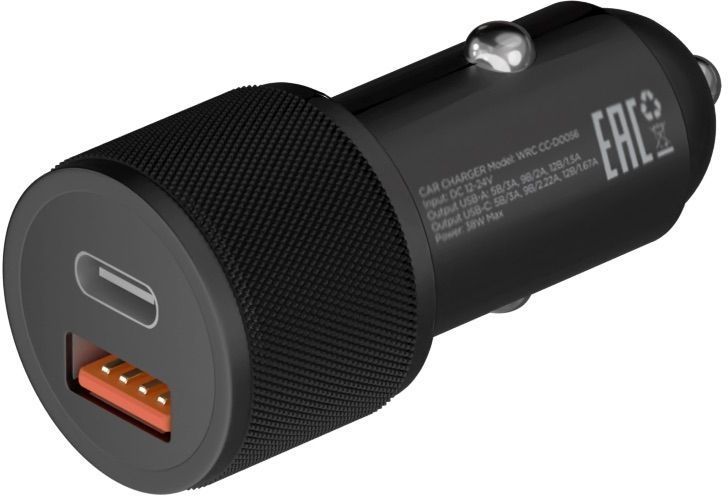 Автомобильное ЗУ Uzay 38Вт USB-C+USB-A, PD, QC черный