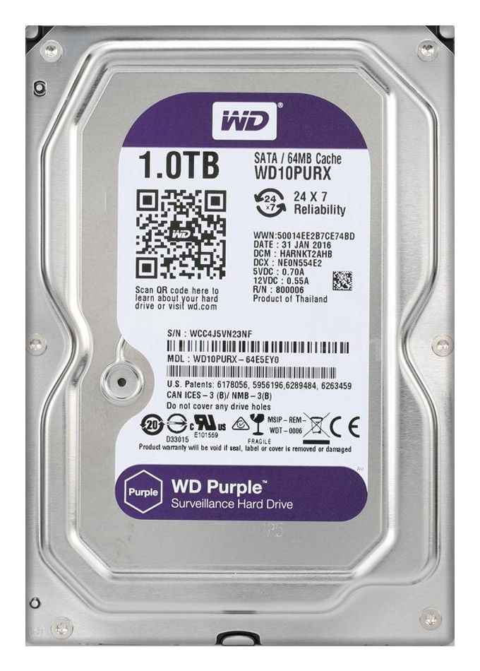 Western digital purple. WD Purple 4tb. Жесткий диск 4тб, 3.5", 5400об/мин, 64мб, SATA 6 Гбит/с, Western Digital Purple, wd40purx. WD Purple 4tb PURX.