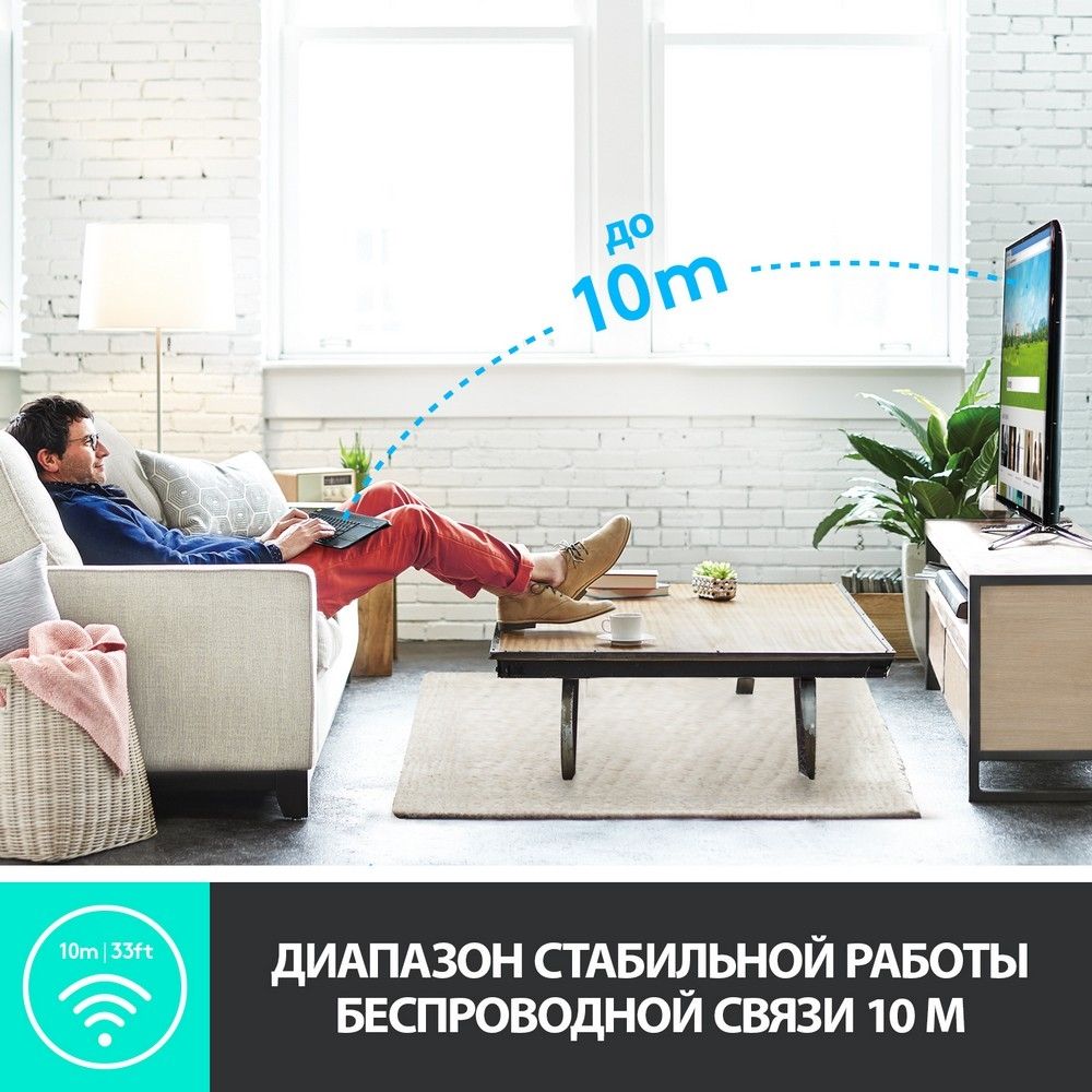 Клавиатура Logitech Wireless Touch Keyboard K400 Black USB