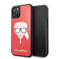 Чехол Lagerfeld для iPhone 11 Pro Double Layer Karl's Head Hard Glass Red