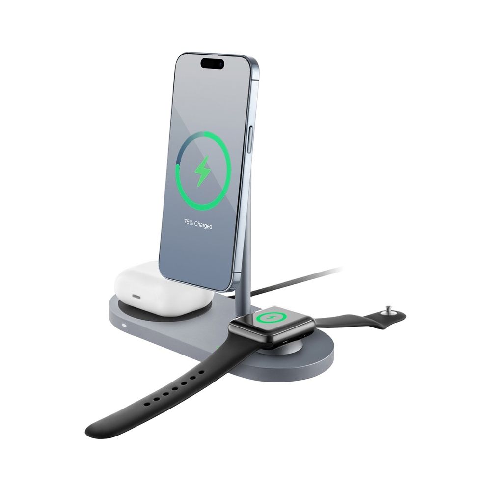 Беспроводное ЗУ uBear Stage 3in1 Magnetic wireless charger серый - купить в  05.RU, цены, отзывы