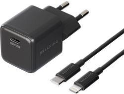 Сетевое ЗУ Breaking P-10 + кабель USB-C - Lightning черный