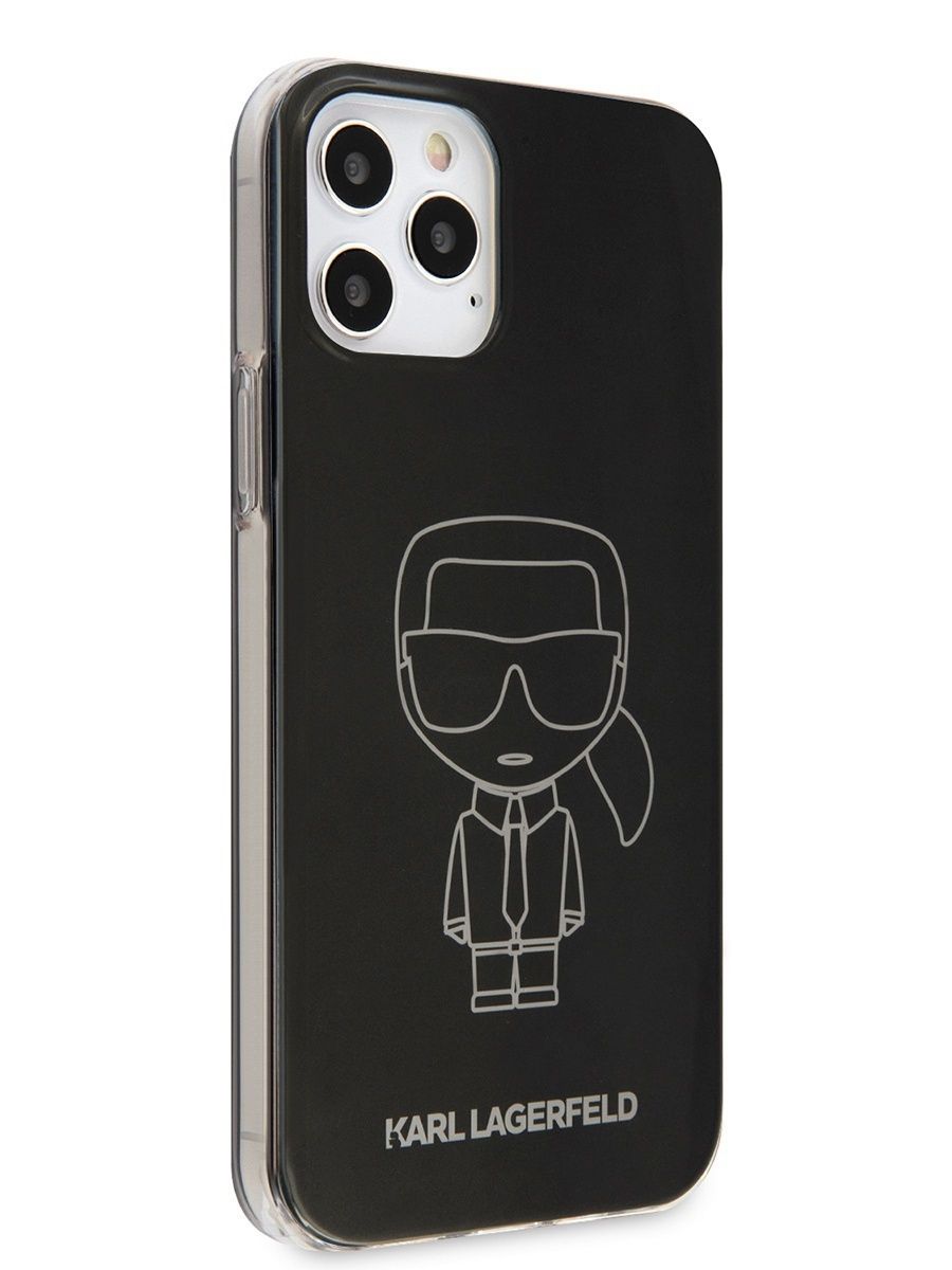 Чехол Lagerfeld для iPhone 12/12 Pro (6.1) PC/TPU Ikonik outlines Metallic  eff Hard Black - купить в 05.RU Махачкала, цены, отзывы