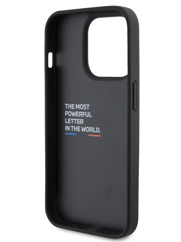Чехол накладка BMW M-Collection PU BI-textured для Apple iPhone 15 Pro черный