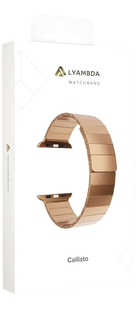 Ремешок из нержавеющей стали для Apple Watch 42/44/45/49 mm LYAMBDA CALLISTO DSG-37-44-RG Rose Gold