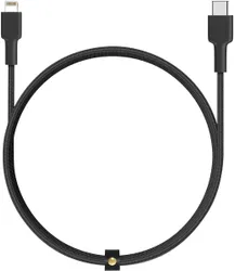 Кабель USB-C - Lightning Aukey Braided Nylon MFi 1,2 м, черный