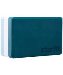 Блок для йоги STARFIT YB-201 EVA, 22,8x15,2x10 см, 350 гр, изумрудная радуга