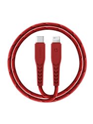 Кабель USB-C -  Lightning EnergEA NyloFlex 1,5 м, красный