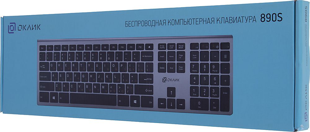 Клавиатура беспроводная Oklick 890S серый