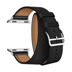 Кожаный ремешок в два оборота для Apple Watch 42/44 mm LYAMBDA MERIDIANA LWA-01-44-BK Black