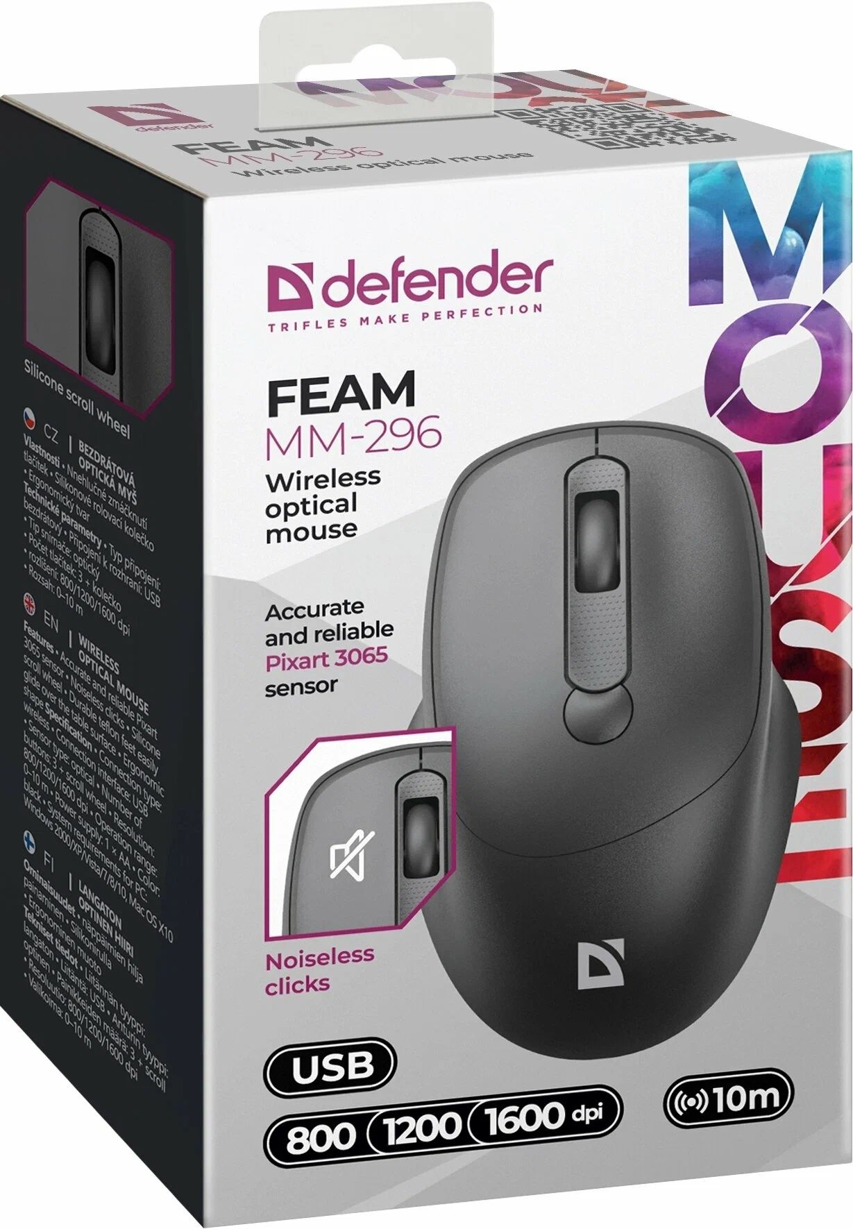 Мышь беспроводная Defender MM-296 черный