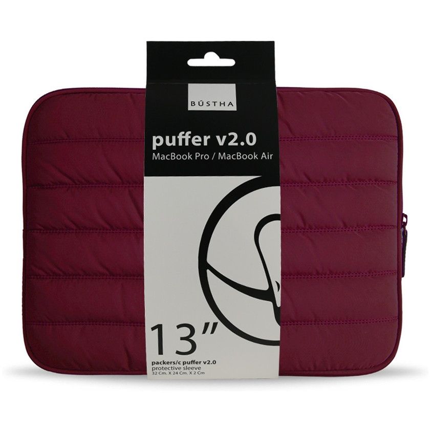 Чехол Bustha Puffer Sleeve Nylo/Leather 13" бордовый