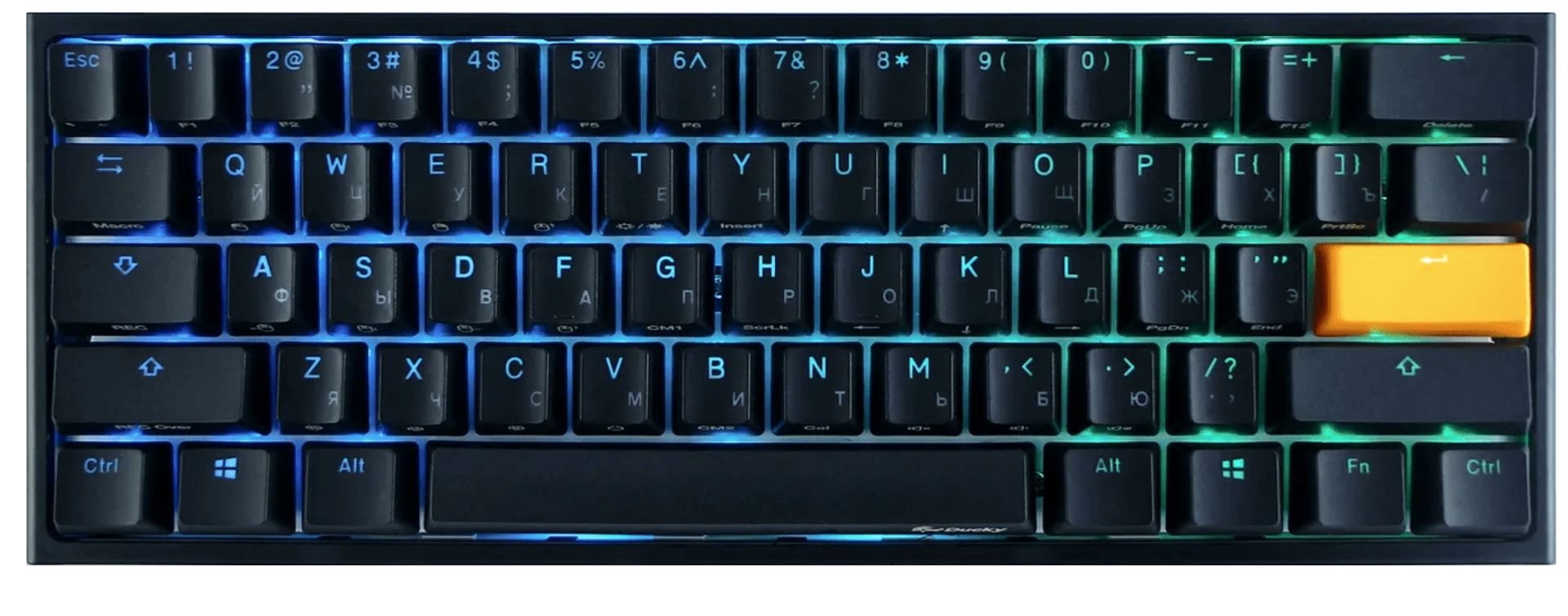 Клавиатура проводная Ducky One 2 Mini RGB Cherry MX Blue черный