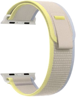 Нейлоновый ремешок для Apple Watch 42/44/45/49 mm LYAMBDA MELEPH DSN-25-44-LBG Light Beige/Yellow/Grey