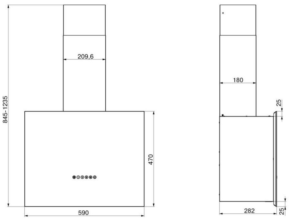 Вытяжка каминная ELIKOR Метеорит 60П-700-Э4Д черный