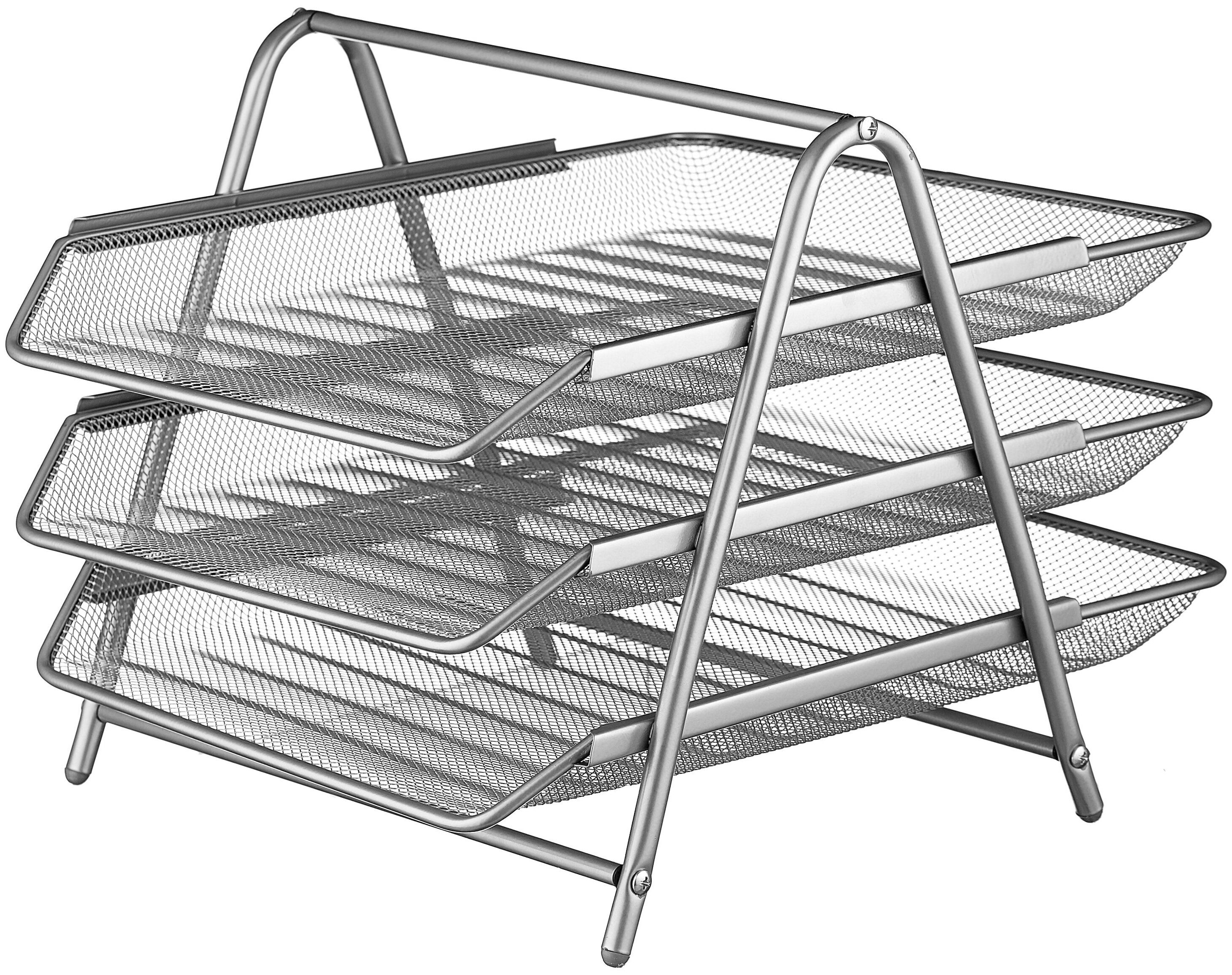Лоток горизонтальный метал. для бумаг 3 секции "Germanium",А4  (267х355х295мм),серебр, BRAUBERG - купить в 05.RU, цены, отзывы
