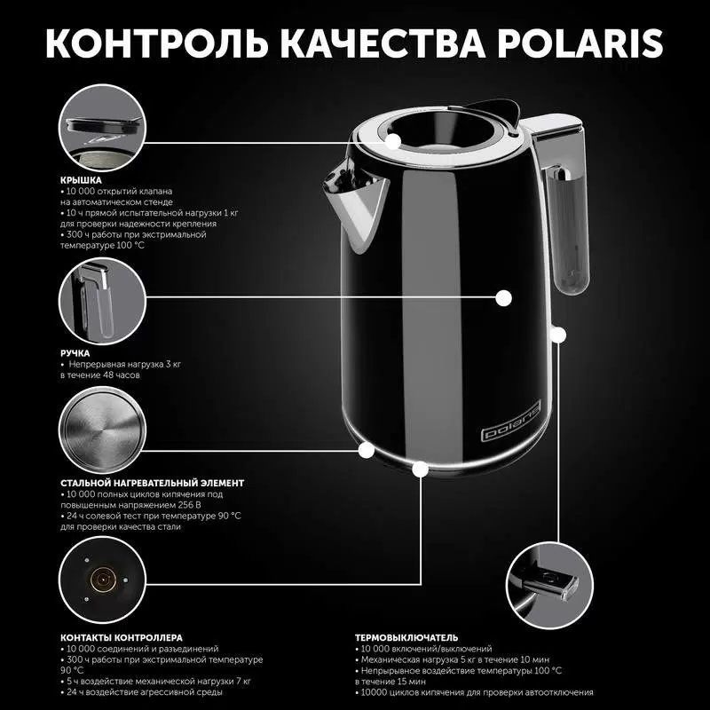 Чайник электрический Polaris 1746CA черный