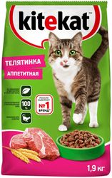 Сухой корм телятинка аппетитная для взрослых кошек 1,9кг Kitekat