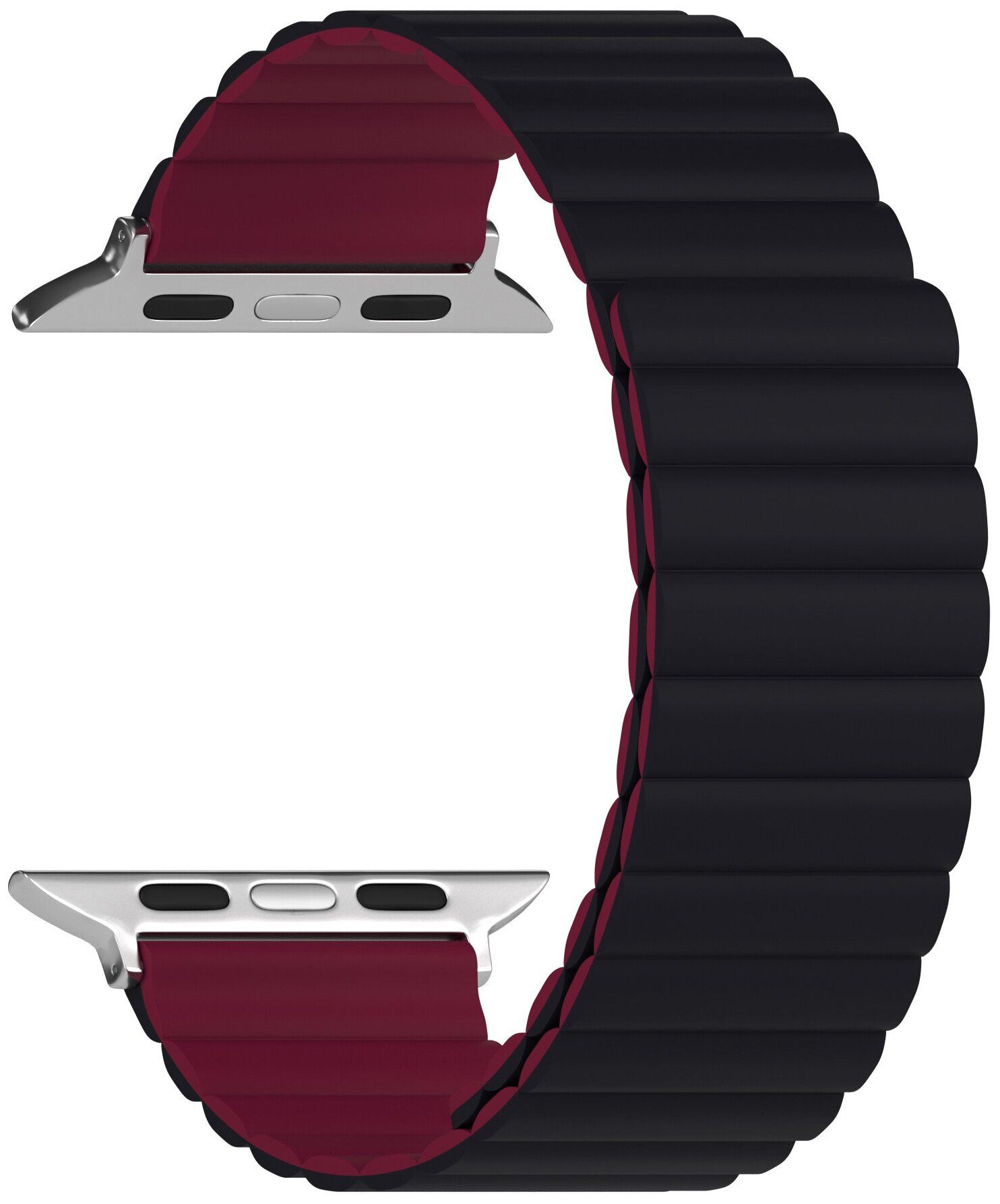 Силиконовый ремешок для Apple Watch 38/40/41 mm LYAMBDA ACRUX DSJ-30-40-BW Black/Wine red