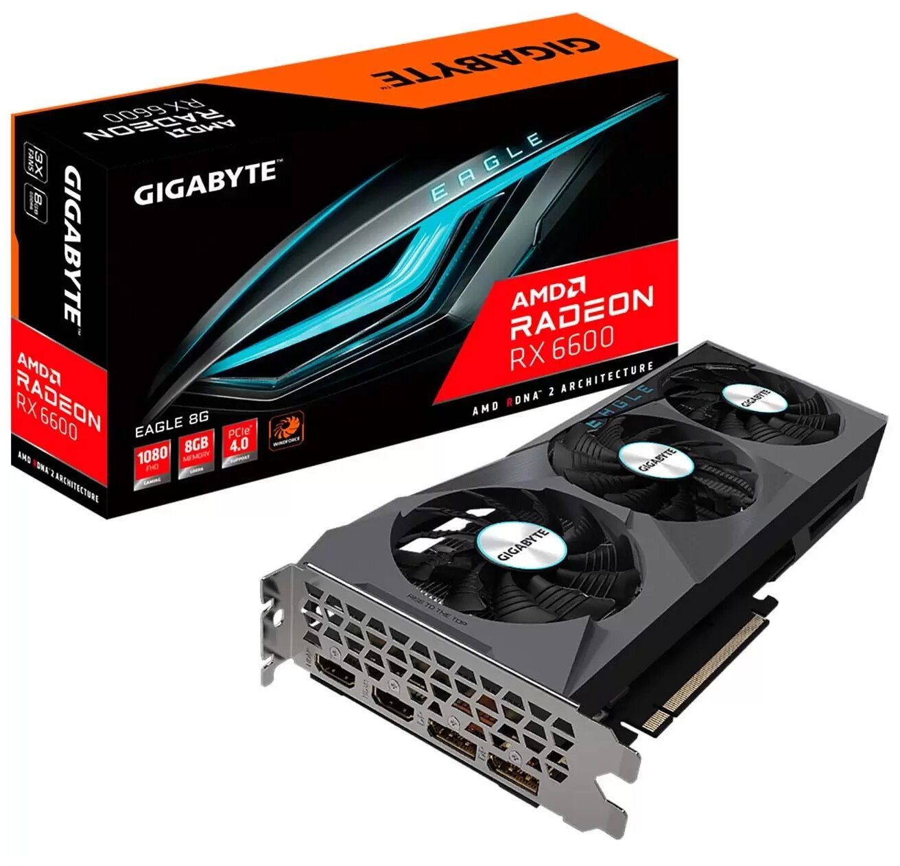 Видеокарта GIGABYTE Radeon RX 6600 (GV-R66EAGLE-8GD) 8 Гб