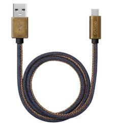 Кабель USB - micro-USB Deppa Jeans 1,2 м, синий