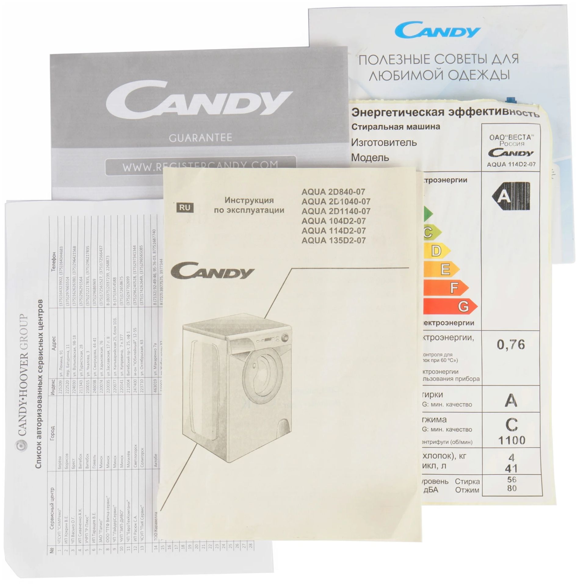Стиральная машина Candy Aqua 114D2-07 белый