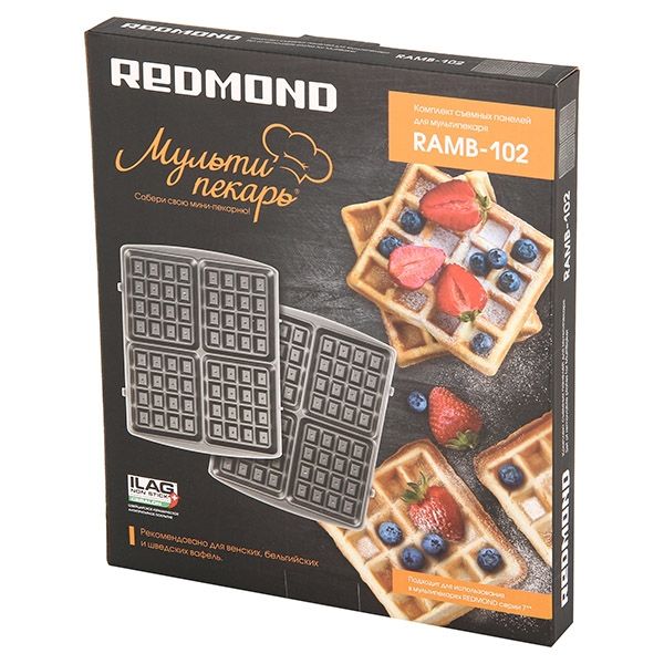 Панель для мультипекаря REDMOND RAMB-102 (венские вафли) (Черный)