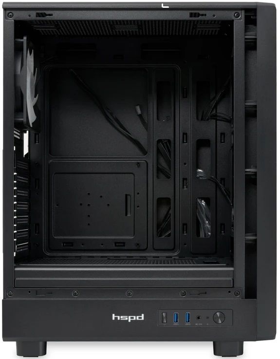 Корпус HSPD M510-TGBK-ARGB без БП черный