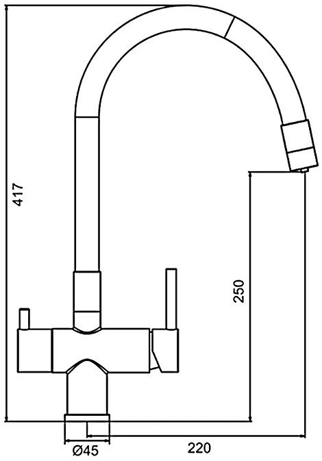 Смеситель для кухни с гибким изливом Gappo G4398-39