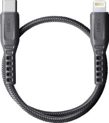 Кабель USB-C - Lightning Uniq Flex strain relief 0,3 м, серый