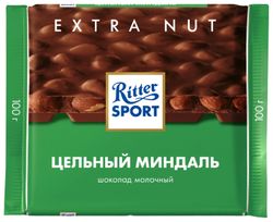 Шоколад молочный цельный миндаль 100гр Ritter Sport