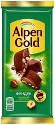 Шоколад молочный с дробленым фундуком 85гр Alpen Gold