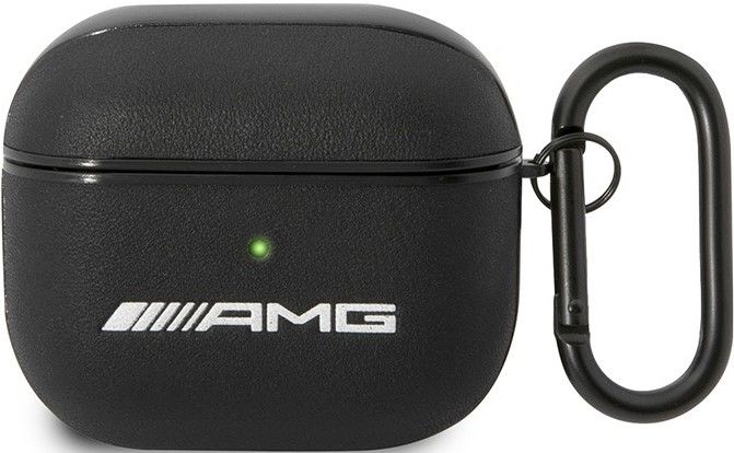 AMG для Airpods 3 чехол Genuine leather with stamped logo Black